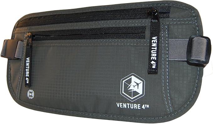 VENTURE 4TH Travel Money Belt with 7 RFID Sleeves - Gray - Image 4