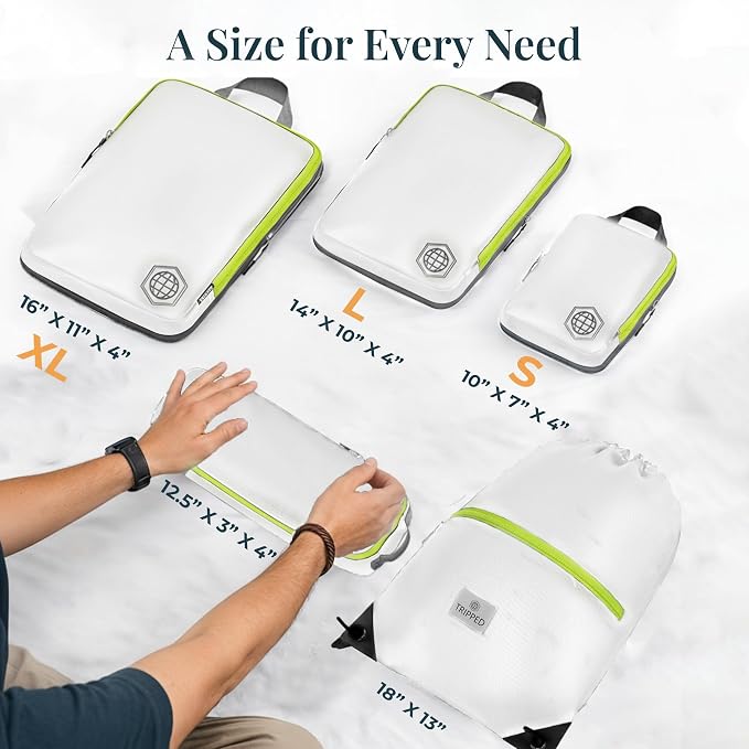 TRIPPED Travel Gear Extra Large Compression Packing Cubes 6-Piece Set - Image 3
