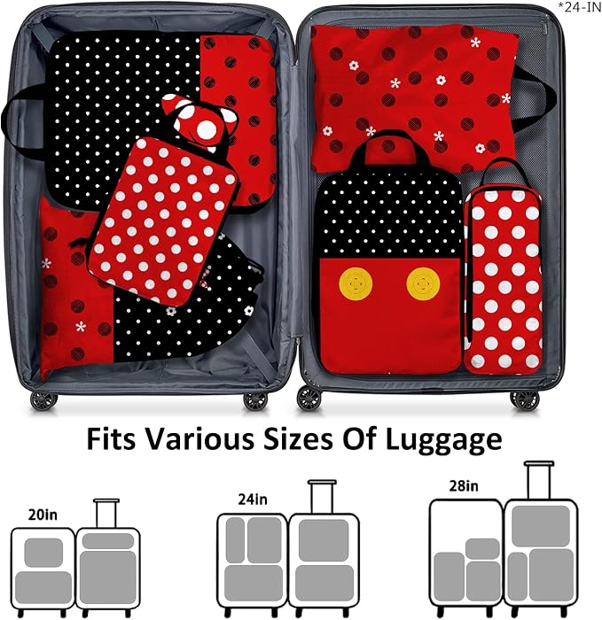 6 Set Travel Packing Cubes for Kids, Cute Compression Bags for Storage Packing with Shoe Bags for Packing In Suitcase, Space Saving Packing Organizers for Luggage Trip and Family Vacation - Image 5