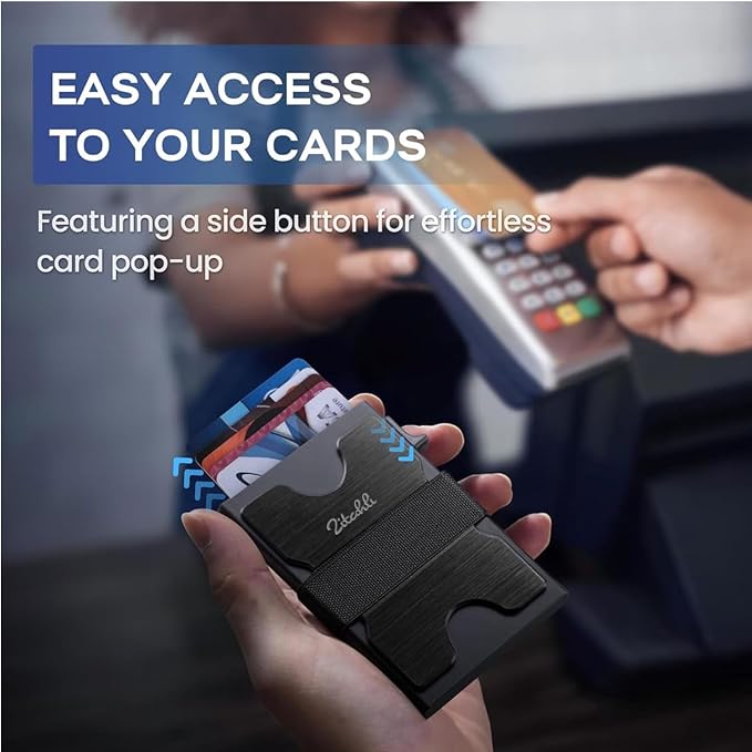 Zitahli Card Holder Wallets for Men - Slim Wallet Holds 6+6 Cards, Metal Card Holder, Minimalist RFID Blocking Wallets with Pop-Up Function, Ultra-Thin, Men's Accessories, Gifts for Him - Image 5
