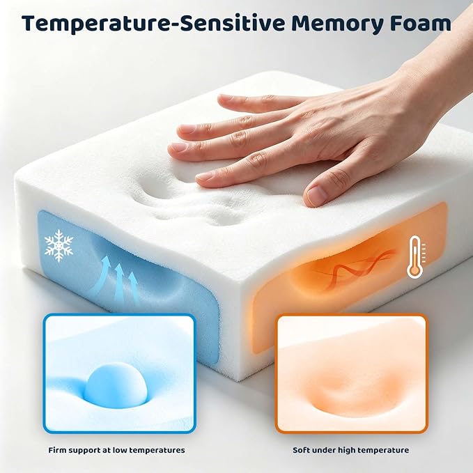 Ergonomic Memory Foma Car Seat Cushion Reducing Sciatica Pressure | Truck Driver Long Sitting Hemorrhoid Pillow, Thick Non Slip Wheelchair Cushions, Comfort Chair Back And Tailbone Cushion - Image 5