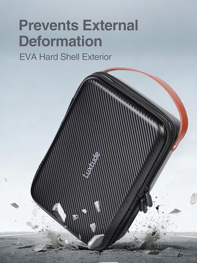 Large Electronics Organizer Travel Case for Chargers and Cords | Waterproof Hard Case for Electronics, Travel Essentials for Chargers/Mouse/USB Drives/SD Cards, Tech Gifts (Case Only) - Image 3
