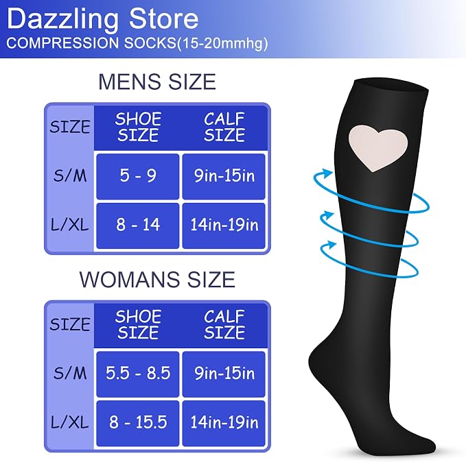 WITHYOU Compression Socks 15-20 mmHg is Best Athletic for Men & Women Running Flight Travel Nurses Pregnant - Image 6