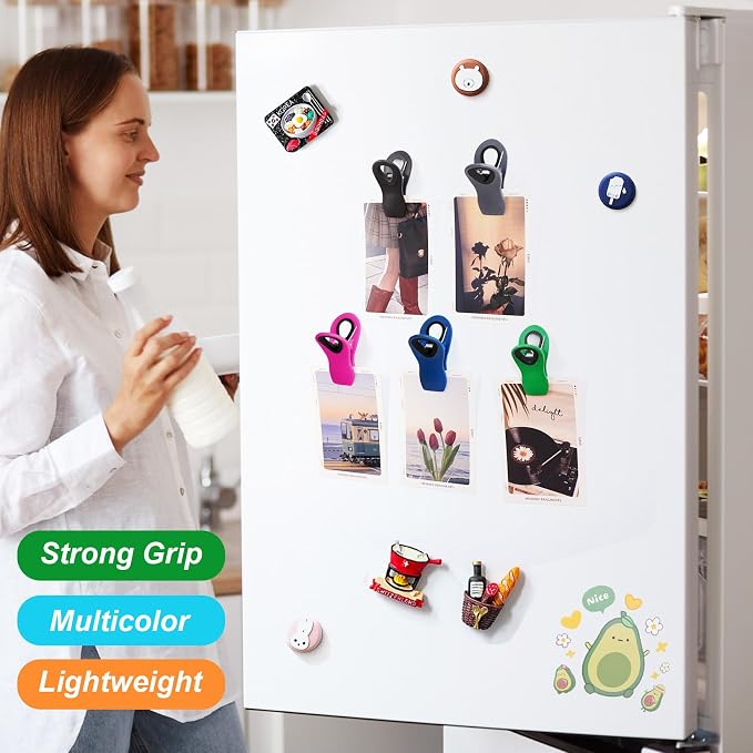 JETMORE 12 Pack Chip Clips Bag Clips Food Clip for Food Storage, Snack | Strong plastic jaws preserve freshness, magnetic chip clips hold snacks, and kitchen clips organize opened bags - Image 3
