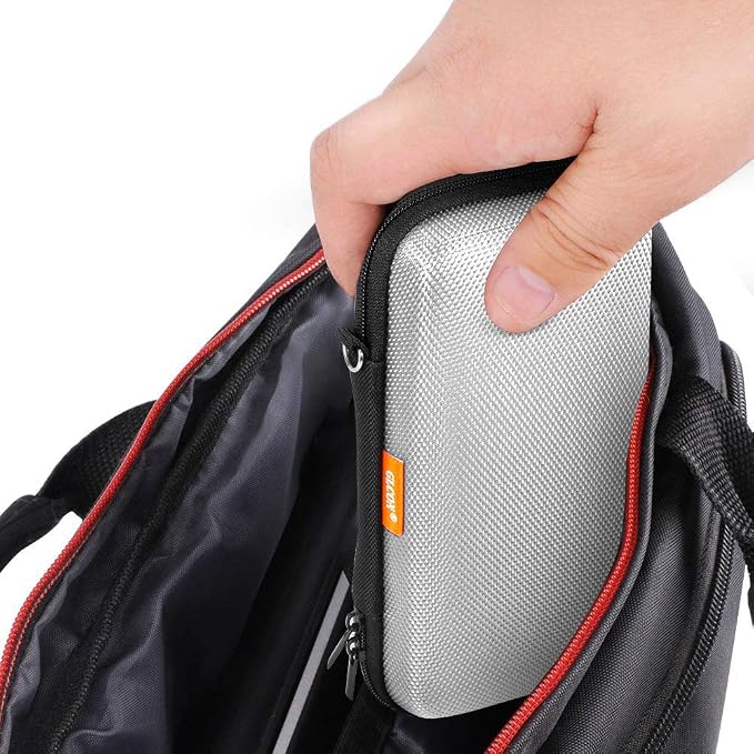 Small Tech Zipper Bag Organizer, Silver Shockproof EVA Carrying Case | Mesh Pocket, Universal Electronic Pouch for Cell Phone, Charger, Cord, Cable, Hard Travel Case, Portable - Image 7
