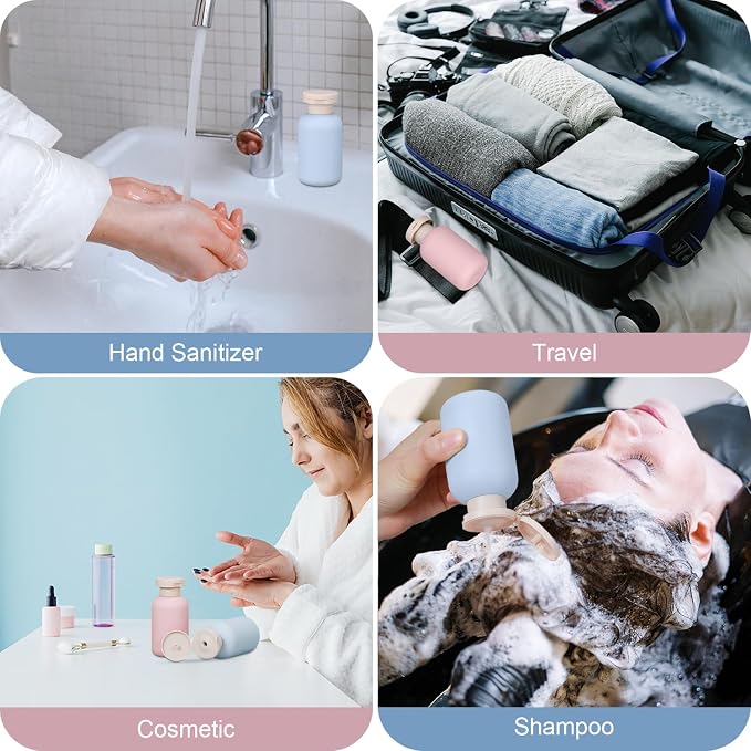 Travel Shampoo Bottle, Empty Plastic Squeeze Bottles 3.4oz with Flip Cap, Lotion Container for Toiletries - Image 3