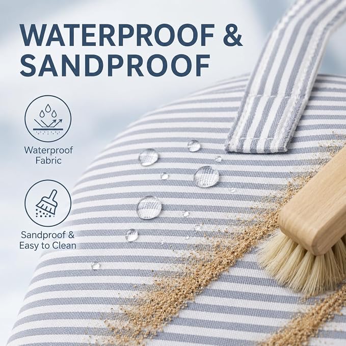 LEDAOU Beach Bag Waterproof Sandproof Women Beach Tote Pool Bag with Zipper for Swim Gym Grocery Travel with Wet Pocket | Sandproof - Image 9