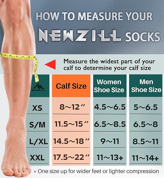 NEWZILL Medical Compression Socks for Women & Men Circulation 20-30 mmHg, Best Support for Running Athletic Cycling Nursing Travel Work and Fitness - Image 2