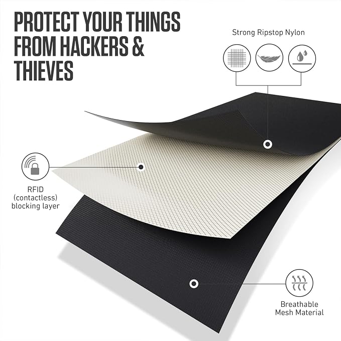 VENTURE 4TH Travel Neck Wallet, RFID Blocking Passport Holder - Sleek Black - Image 5