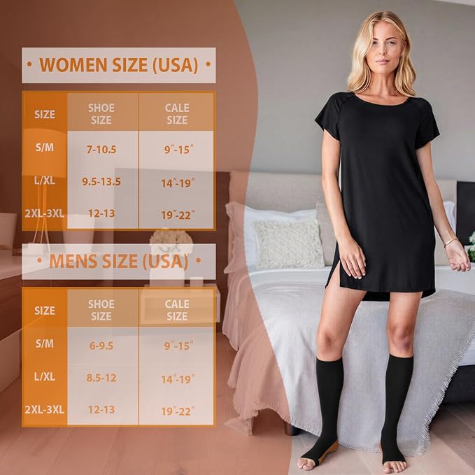 5/6 Pairs Graduated Compression Socks for Women&Men 20-30mmhg Knee High Socks Travel Hiking Running Stocking - Image 6