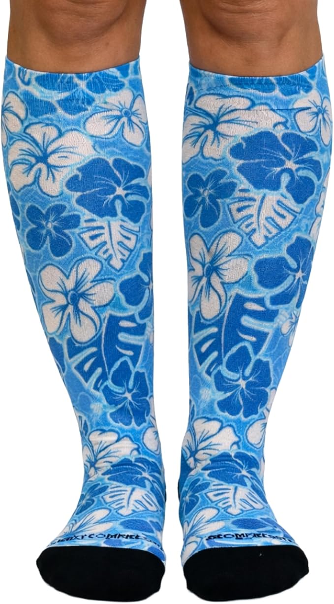 Crazy Compression Socks, Comfortable Support Socks for Recovery, Travel, Hiking, and Long-Hour Comfort w/Fun Designs by CrazyCompression