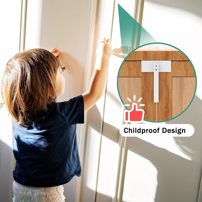 4 Pack Metal Bifold Door Lock Folding Door Lock Closet Door Lock Closet Protection Child and Pet Proof Bi-fold Door Lock Bifold Door Lock Child Safety Installation-Free - Image 4