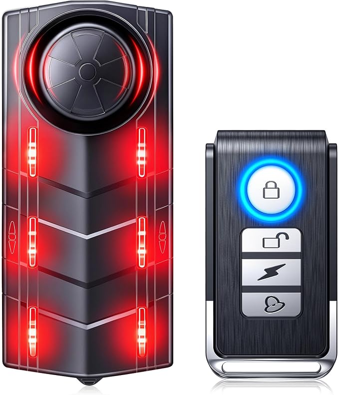 Upgraded 115dB Car Alarm System, Anti-Theft Vibration Sensor Alarm with Ultra-Bright Red Warning Light, Wireless Remote Anti Theft Vehicle Device, for Car, RV, SUV, Truck. by Electop