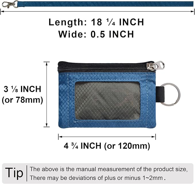 CHENSPRX Minimalist RFID Blocking Small Wallet with ID Window,WaterResistant Zip Id Case Wallet with Lanyard Keychain for Cards,Cash,Travel,Women,Men - Image 5