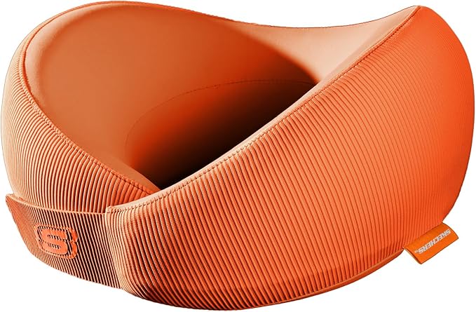 Skechers Women's Memory Foam Neck Pillow, Comfortable & Breathable Travel Pillow, Neck Pillow Airplane for Travel, Car Rides, Home, and Office Use, Ergonomic Design for Men and Women,Orange by Unknown