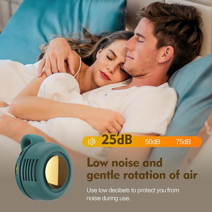 Portable Silent Mini Bladeless Electric Fan,Small fan Clip on for Shirt & Waist,2026 New Mini Bladeless Fan Clip On,Adjustable 3-Speed For Outdoor & Travel & Office, Travel Accessories, Gift (green) - Image 5