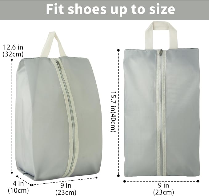 6pcs Portable Shoe Organizer, Travel Pouches with Zipper, Golf Shoe Bags, Clothes Bags, Soccer Cleats Bag Shoe Pouch for Gym, Waterproof, Odor-Resistant (Grey) | Golf Shoe Bags, Clothes Bags, Soccer Cleats Bag Shoe Pouch for Gym, Waterproof, Odor-Resis... - Image 2