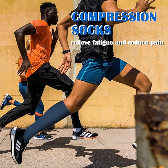 Aoliks Compression Socks for Women and Men 4 Pairs, Mild Support | Long Knee High Stockings for Nurses Running Travel Flying Pregnancy Athletic 15-20 mmHg - Image 4