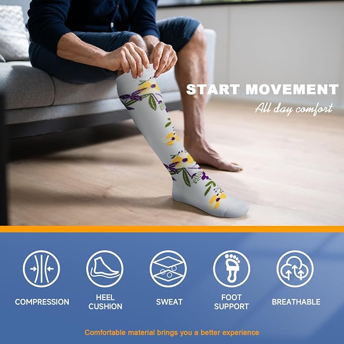 cerpite Compression Socks for Women & Men 6 Pairs Knee High Compression Socks 20-30 mmhg Best for Running,Nurse,Travel - Image 6