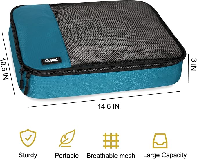Packing Cubes for Travel Essentials,4 Set Packing Cubes for Suitcases,Lightweight Mesh Luggage Organizer Bag,Blue - Image 5