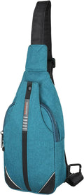 WATERFLY Tiny Crossbody Sling Backpack Anti Theft Backpack for Traveling Chest Shoulder Bag (Teal Blue) by Waterfly
