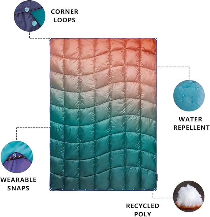 Camping Blanket, Puffy Blanket Lightweight Windproof Water Resistant for Outdoors,Hiking, Backpacking,Beach,Car,Picnic,Stadium - Image 3