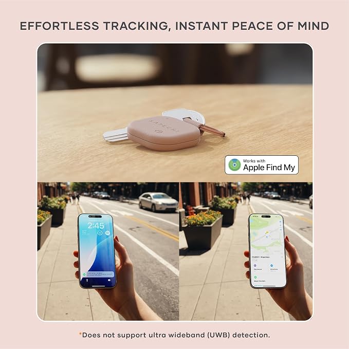 Satechi FindAll Keychain, Find My Compatible, Desert Rose | Bluetooth Tracker, Wireless rechargeable, location tracking, left-behind alerts, loud audible chime, for iPhone, iPad, Mac - Image 3