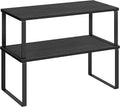 SONGMICS Cabinet Organizer Shelf, Set of 2 Spice Rack, Kitchen Storage | Kitchen Counter Storage Spice Rack, Particleboard, Steel, Ebony Black and Matte Black, BYSTRO Collection UKCS025B01 by Unknown