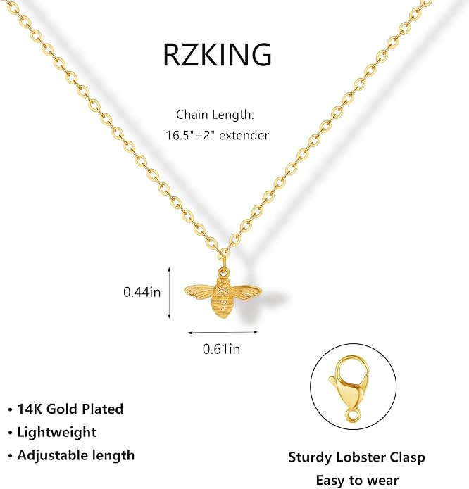 RZKING Golden Necklace for Women, Dainty Butterfly Heart Bow Rose Necklace, Gifts for Best Friend Sister Mom Girlfriend, Graduation Chritmas Birthday Anniversary Thank You Gifts - Image 2
