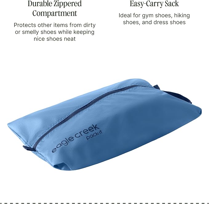 Eagle Creek Pack-It Reveal Shoe Sack - Breathable Shoe Storage Sack for Optimizing Luggage Space - Quick-Drying Material - Lightweight - Translucent Fabric - Washable - Ventilate - Image 4
