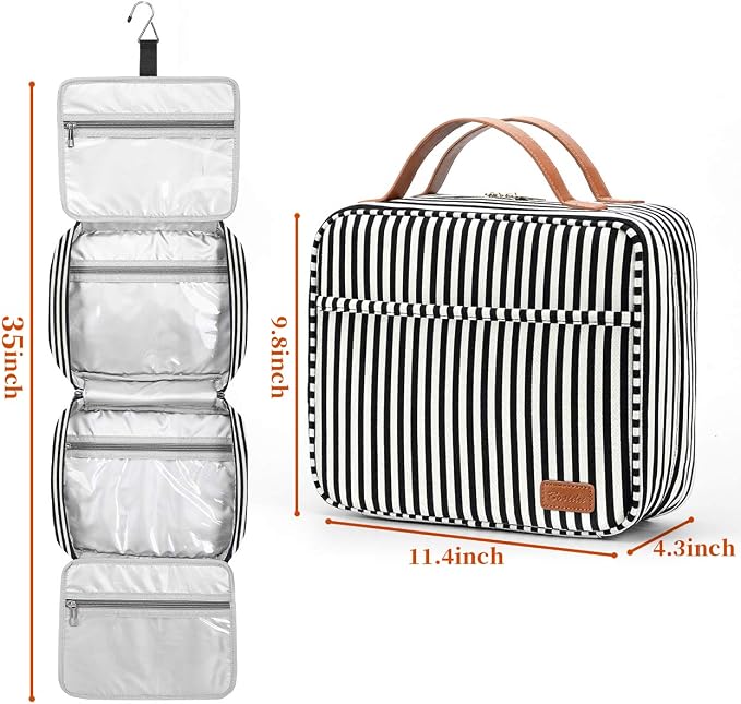 Hanging Travel Toiletry Bag,Large Capacity Cosmetic Travel Toiletry Organizer for Women with 4 Compartments & 1 Sturdy Hook,Perfect for Travel/Daily Use/Christmas - Image 5
