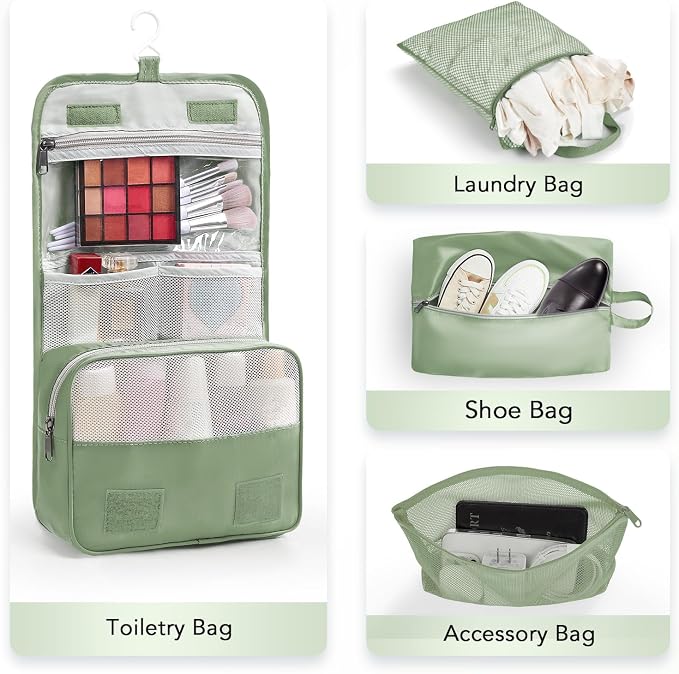 OlarHike 10 Set Compression Packing Cubes for Travel Essentials,Compressible Expandable Space Saver Bags for Organizing Clothes,Luggage Garment Bags with Over 1000 pcs Mesh Holes(Matcha Green) - Image 5