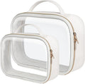 Clear Makeup Bag Foldable - TSA Approved Toiletry Bag for Travel | Metal Zipper, Reinforced Seam, Water Resistant, Medium for Carry-on, Large for Checked Luggage, for Car Storage Organizer by Packism