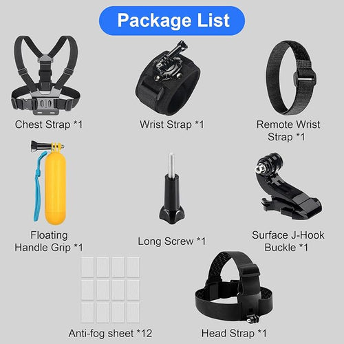 18 in 1 Surfing Action Camera Accessories Compatible with GoPro Hero 12/11 | Action Camera Accessory Kit Compatible with GoPro 10/9/8,Action 5 Pro/Action 4/Action 3,DBPOWER,APEMAN,Yi and VicTsing - Image 2