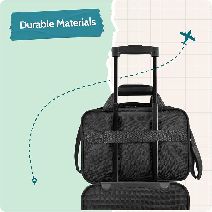 U.S. Traveler Rio 14" Travel Tote Bag, Lightweight 1200D Carry-On Bag for Women & Men - Image 3