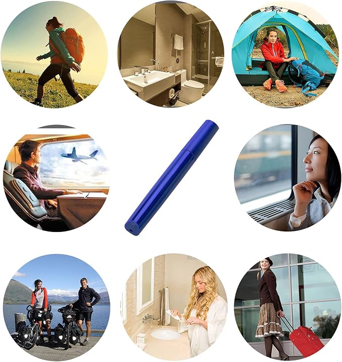 Travel Toothbrush Case, Portable Toothbrush Cover Container Storage Container, Breathable Design with Air Hole More Tube for Travel Hiking Camping and Business Trip (Deep Blue) - Image 4