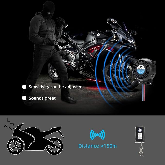 Motorcycle Alarm System Security Anti Theft Prevention, Bike Alarms for Ebikes, Scooter Alarm, Alarma para Motocicleta, Super Sensitive Motorcycle Alarm with 2pcs Remote - Image 2