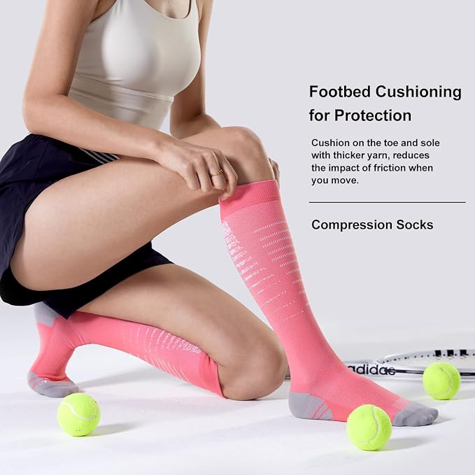 CS CELERSPORT 3/4 Pairs Compression Socks for Men Women Size 6-12 | Knee High Support Socks for Running Nurses Pregnancy Travel Daily Wear - Image 4