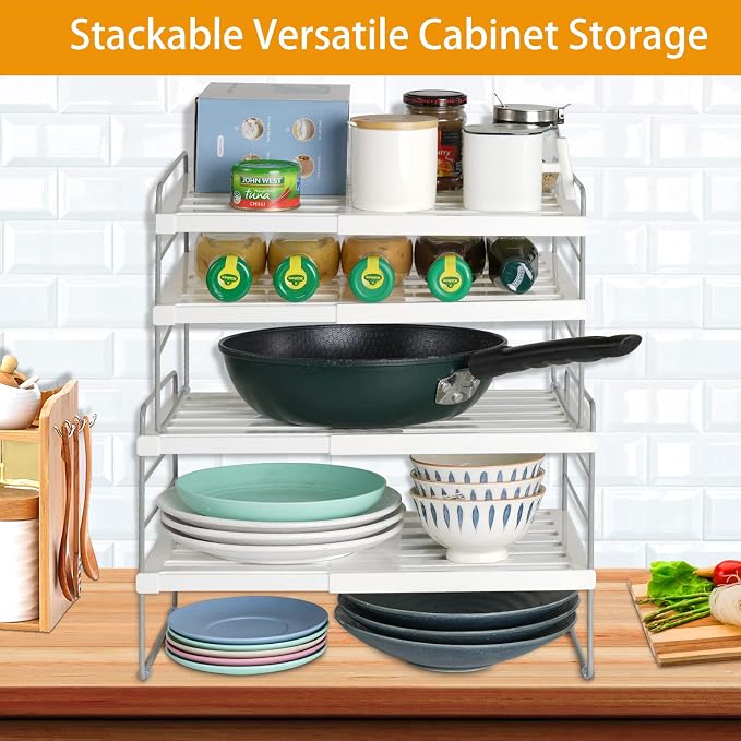 2 Pack Pantry Organization and Storage, Expandable Foil and Plastic Wrap Organizer, Adjustable Kitchen Wrap Organizer Rack for Cabinet, Foil Saran Wrap Holder Shelf for Sandwich Plastic Bags Box, - Image 4