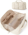 BAGSMART Full-View Makeup Bag, Water-Resistant Travel Toiletry Organizer | See everything at a glance opens flat full visibility makeup roomy lightweight water-resistant zippers for travel by BAGSMART