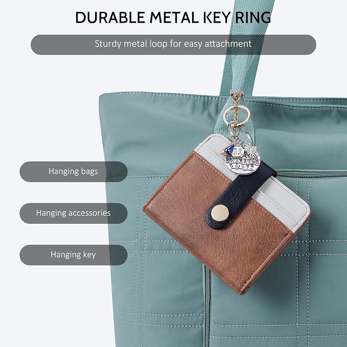 POIUGOYA Slim Wallet for Women,RFID Blocking Bifold Credit Card Holder with Zipper Coin Pocket,ID Window,Keychain - Image 6