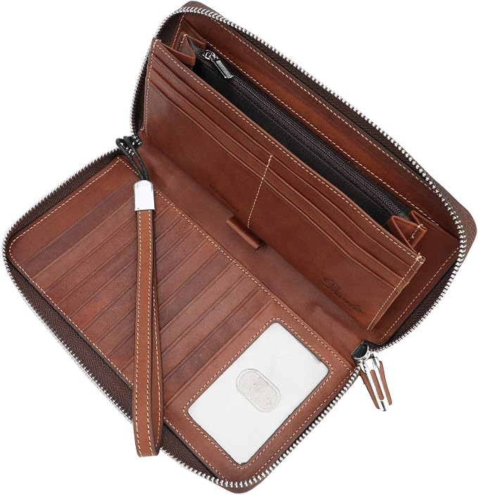 Small Compact Women Wallet RFID Blocking Genuine Leather Bifold Purse with ID Windows - Image 4