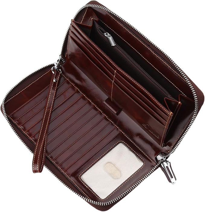 Small Compact Women Wallet RFID Blocking Genuine Leather Bifold Purse with ID Windows - Image 4