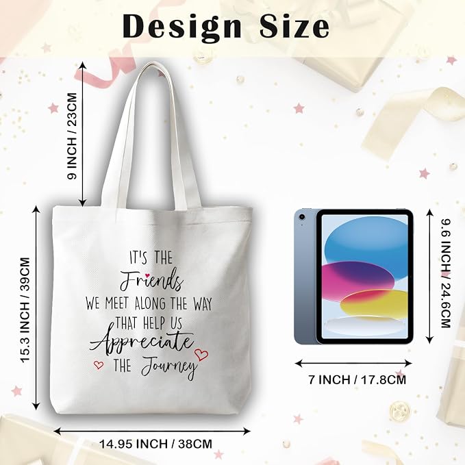 JINYO Preppy Canvas Tote Bag, Inspirational Tote Bags for Women - Image 6