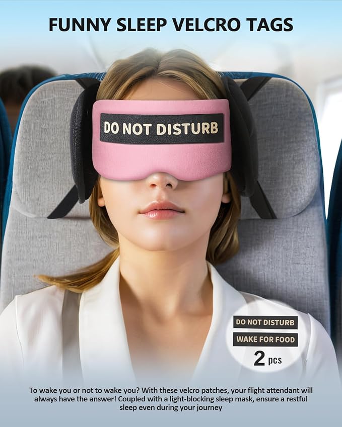 Travel Pillows for Airplanes, Airplane Pillow for Long Flights Sleeping with Eye Mask, 360° Support Plane Head Strap Travel Essentials for Air Travel Sleep Neck Upright, Stop Head Nodding(Pink) - Image 3