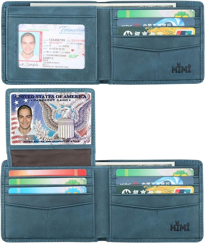 HIMI Wallet for Men-Genuine Leather RFID Blocking Bifold Stylish Wallet With 2 ID Window by WelcometoHIMI