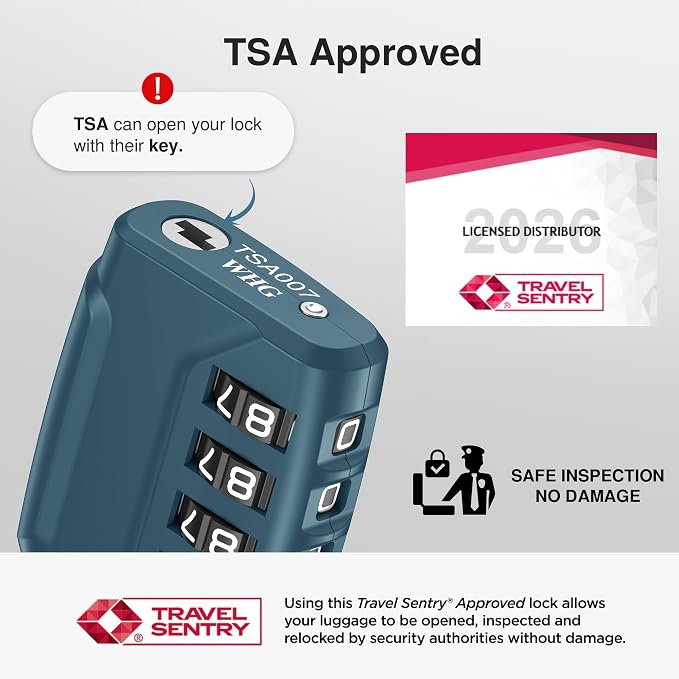 Puroma 2 TSA Approved Luggage Locks 4 Digit Code Cable Lock Blue Peacock | Resettable, Flexible Cable, Zipper holes, Zinc Alloy, Bright Color, Large White Numbers, Suitcase Train Travel, laptop bag - Image 2