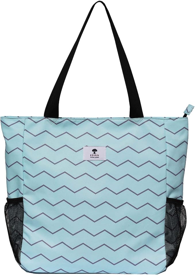 ESVAN Original Floral Water Resistant Large Tote Bag Shoulder Bag for Gym Beach Travel Daily Bags Upgraded - Image 4