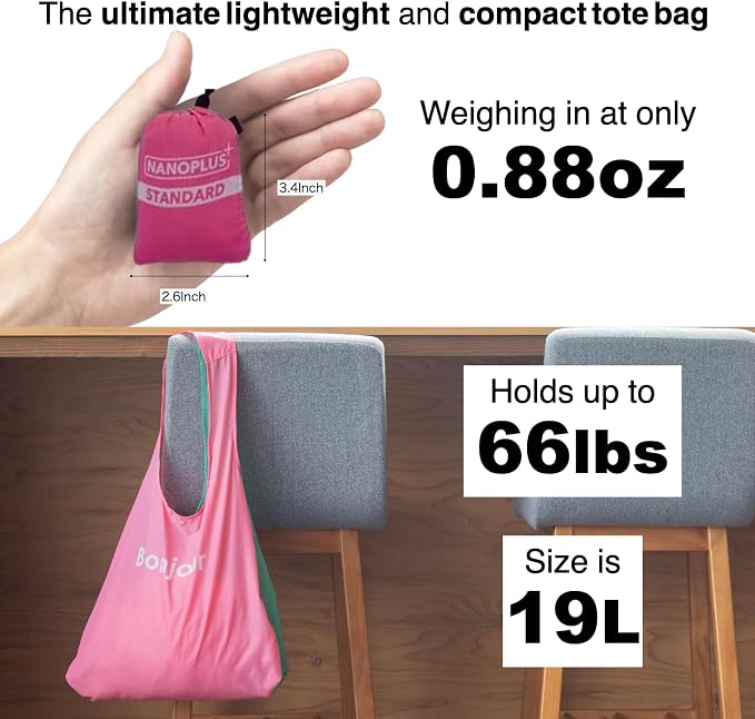 Compact Reusable Grocery Tote Bag – Lightweight, Foldable & Packable Shopping Bag for Travel - Image 3