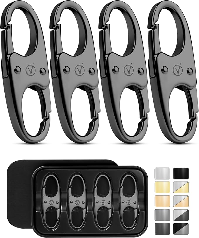 Vantamo Premium 4 Zipper Clips Anti Theft for Backpack, Luggage & Purse, Pull Replacement Zipper Locks, Purse Clip for Travel by Vantamo